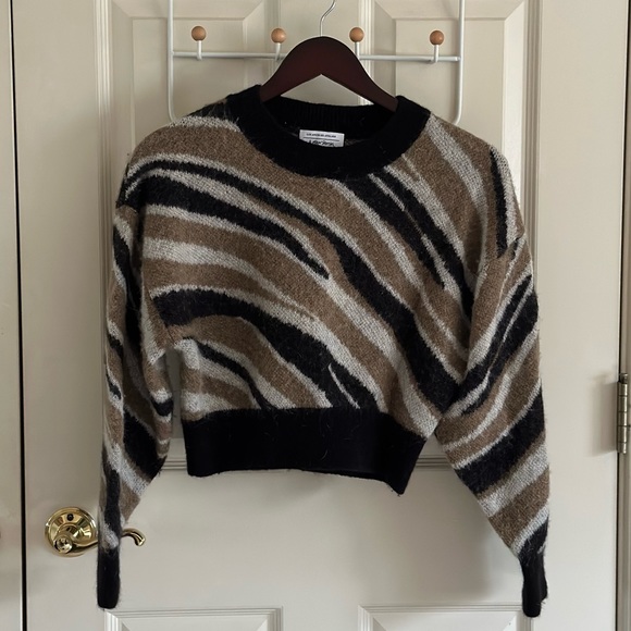 & Other Stories Alpaca Blend Knit Sweater Zebra Print Women’s Size Small - Picture 1 of 10